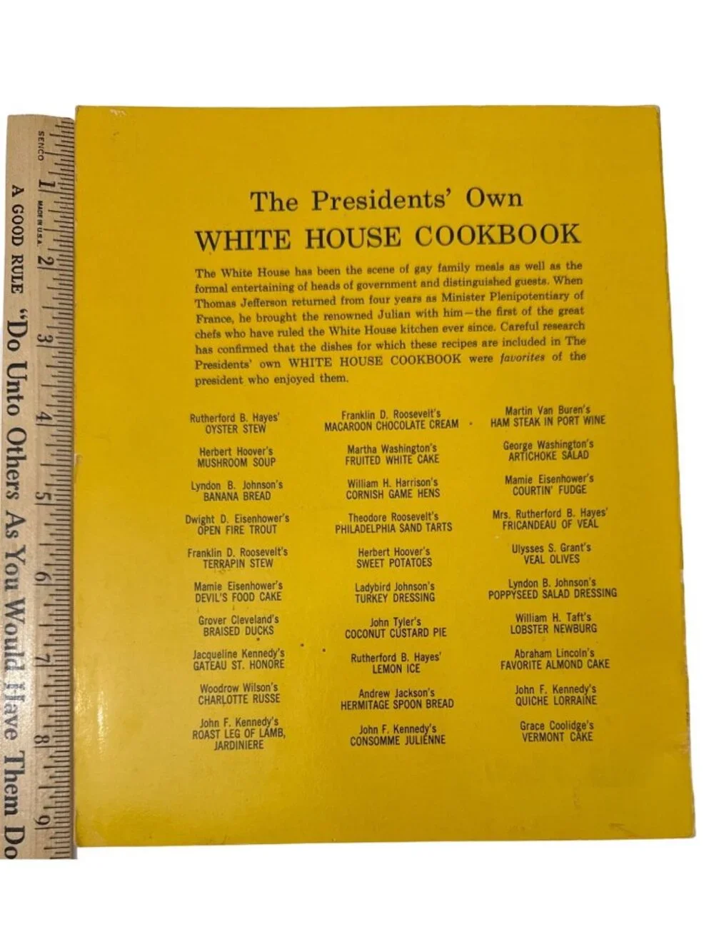 The president's own White House Cookbook SC 1968 American Recipes - Picture 13 of 13
